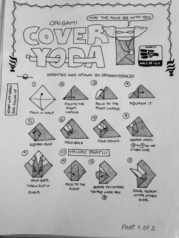 OrigamiYoda30’s Cover Yoda Instructions… Origami Yoda