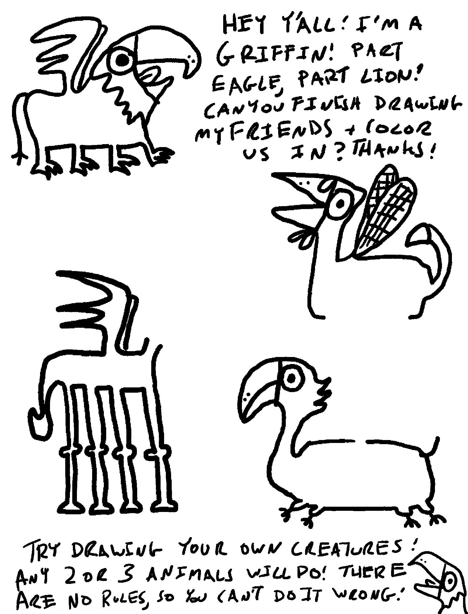 Draw A Griffin with this activity sheet