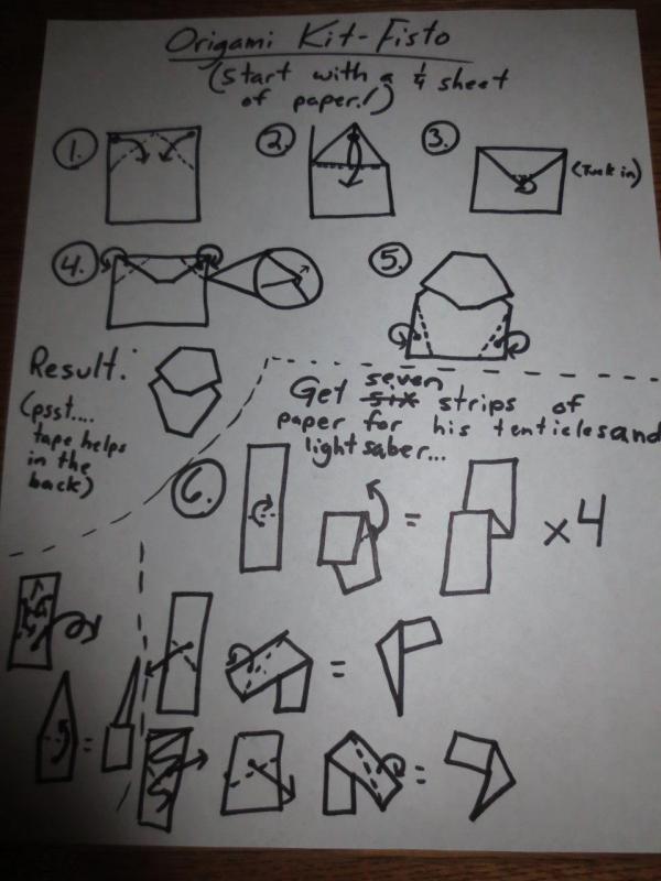 How to Make a Origami KitFisto Origami Yoda
